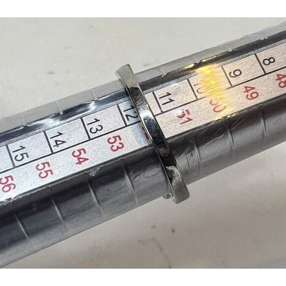 Silver Tone‎ Purple double Heart Glass Rhinestone Ring Sz 6 - Picture 3 of 5